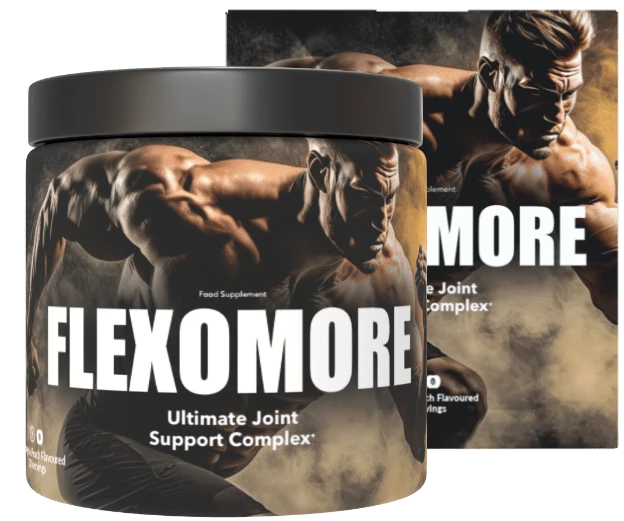 Confezione di Flexomore in polvere, gusto rinfrescante arancia e pesca