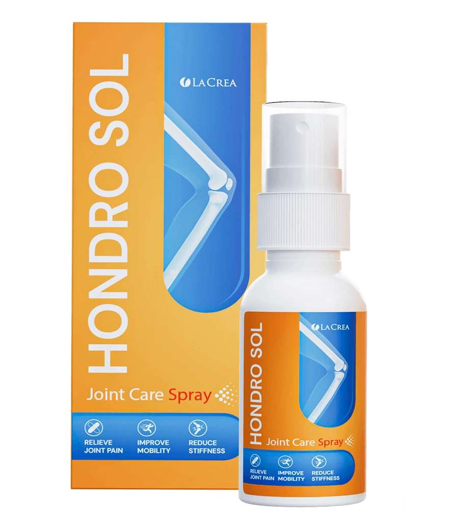 Flacone spray di Hondro Sol, soluzione efficace per i dolori articolari e l'artrite